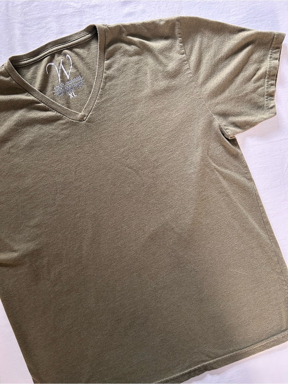 Ethan Williams Premium Basics Olive V Neck Tee XL